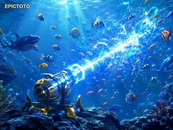 Ilustrasi dunia laut pada Fierce Fishing